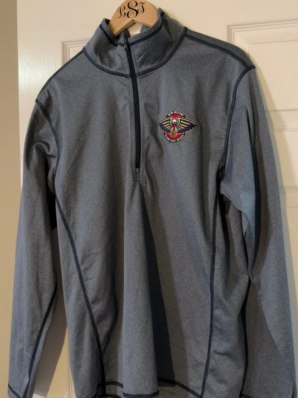 New Orleans Pelicans North Face Heather Gray Quarter-Zip Jacket
